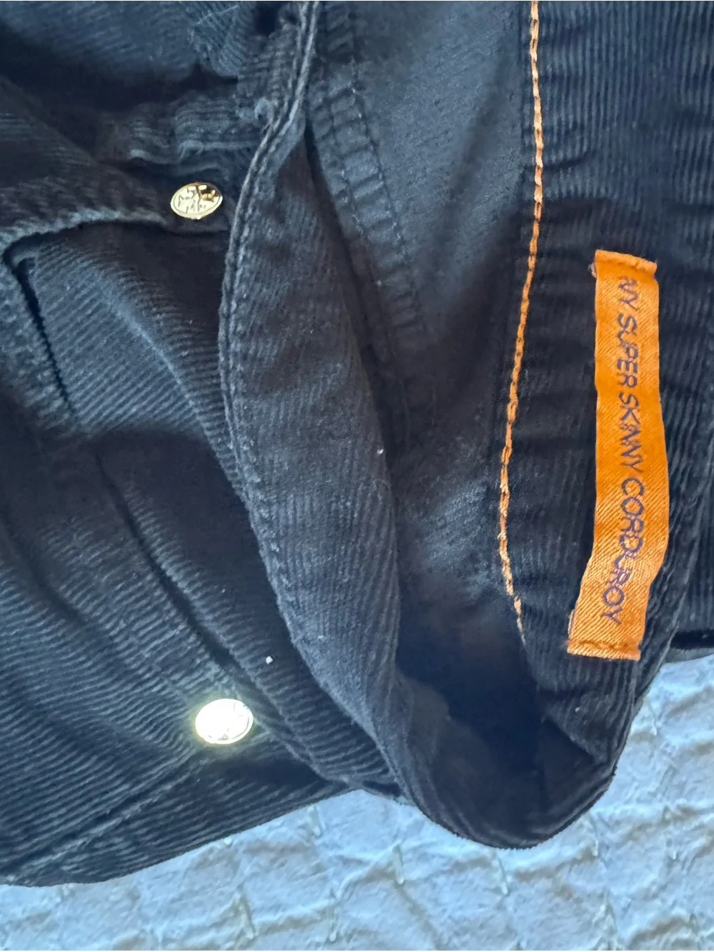 Tory Burch Black Pants with Orange Logo Tab